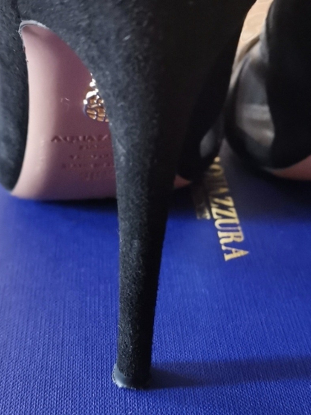 Aquazzura Black Lace-Up Caged Stiletto Sandal - Picture 8 of 11